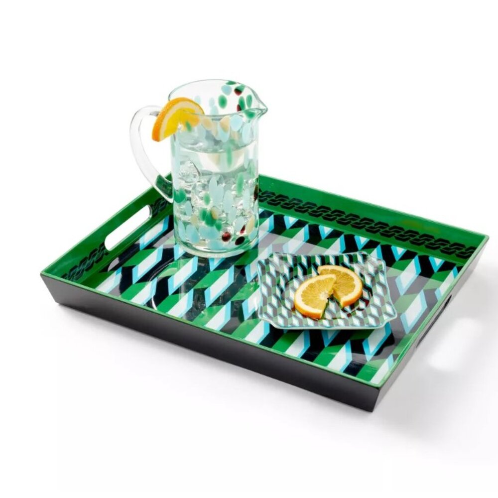 NWT Arrow Geo Green Melamine Rectangle Serving Tray - DVF for Target